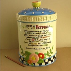 Mary engelbreit recipe for happiness cookie jar!!